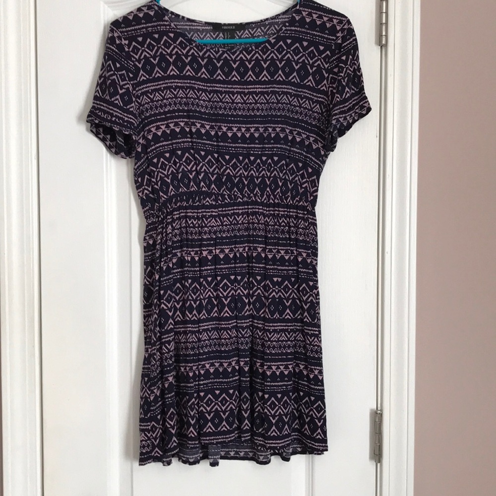 Forever 21 small navy and pink dress